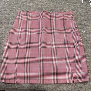 Red Plaid Mini Skirt - Women's Stylish Check Pencil Skirt